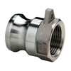 Adaptor Cam & Groove type A 4" stainless steel female thread NPT 4"